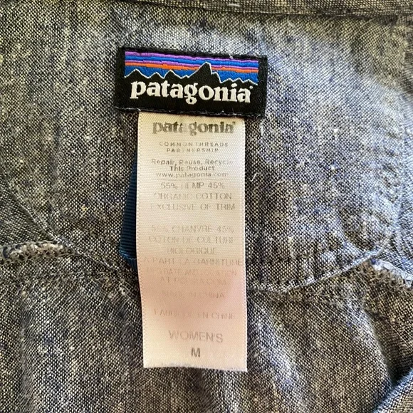 Patagonia Chambray zip up size M - Picture 2 of 5